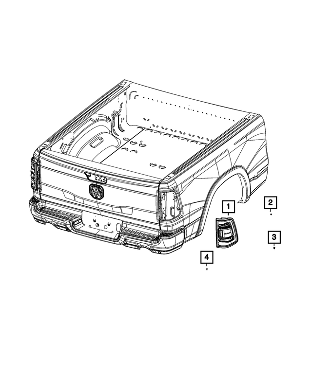 68262530ah-4.png Dodge RAM - Tail Lamp, Right - 68262530AH - Afbeelding 1